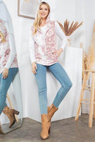 Pink Leopard Print Hoodie Vest - VacationGrabs
