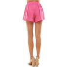 Back view of TCEC pink summer shorts for women with a relaxed fit and comfortable waistband