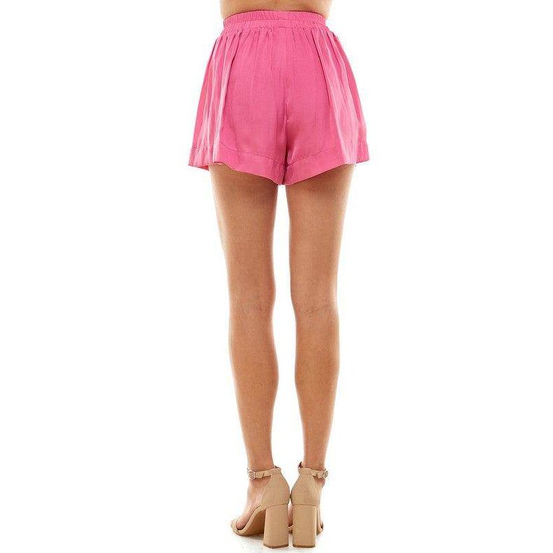 Back view of TCEC pink summer shorts for women with a relaxed fit and comfortable waistband