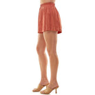 TCEC pink summer shorts for women with a comfortable elastic waistband and lightweight fabric