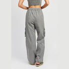 Pinstripe Cargo Pants With Waist Drawstring - VacationGrabs