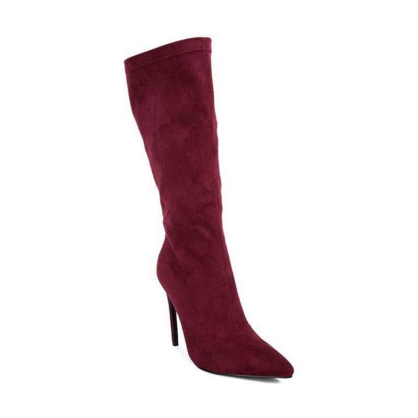 Playdate Pointed Toe High Heeled Calf Boot - VacationGrabs