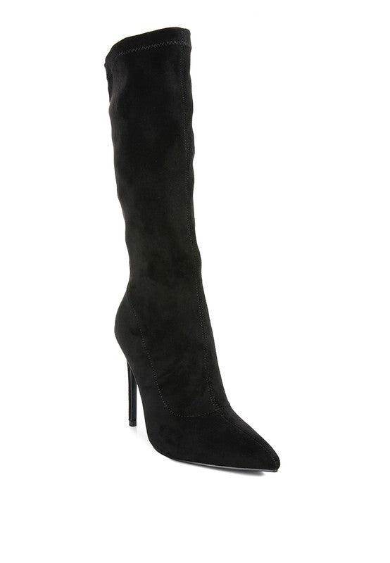 Playdate Pointed Toe High Heeled Calf Boot - VacationGrabs