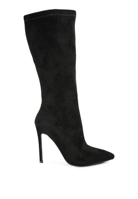 Playdate Pointed Toe High Heeled Calf Boot - VacationGrabs