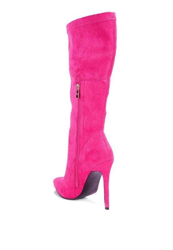 Playdate Pointed Toe High Heeled Calf Boot - VacationGrabs