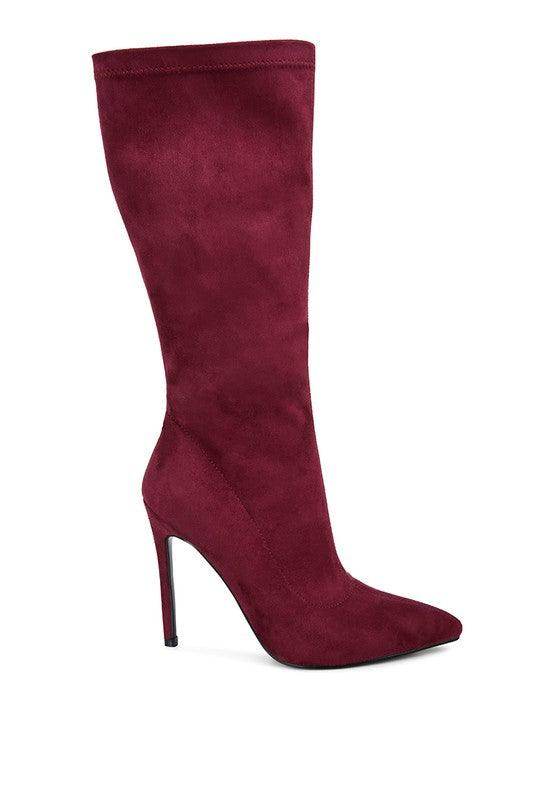 Playdate Pointed Toe High Heeled Calf Boot - VacationGrabs