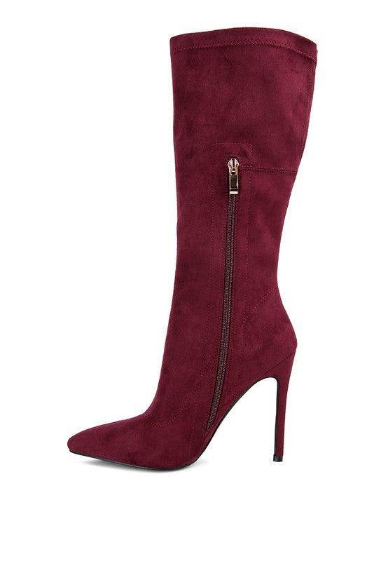 Playdate Pointed Toe High Heeled Calf Boot - VacationGrabs
