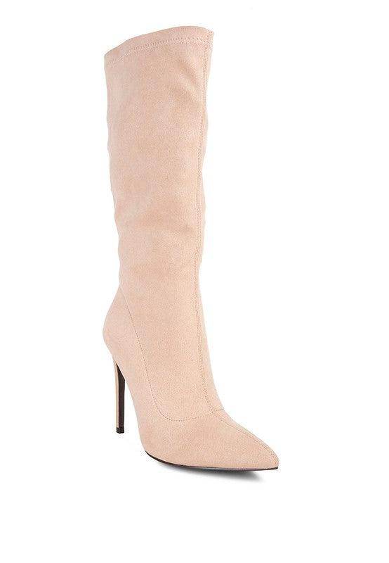 Playdate Pointed Toe High Heeled Calf Boot - VacationGrabs