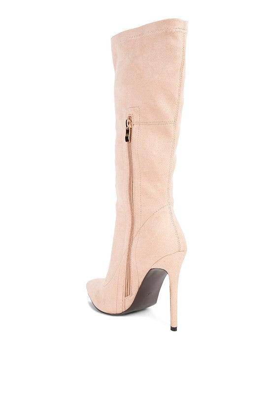 Playdate Pointed Toe High Heeled Calf Boot - VacationGrabs