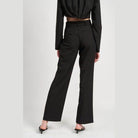 Pleated Side Leg Pants With Belt - VacationGrabs