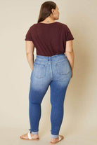 Plus High Rise Button Fly Ankle Skinny - VacationGrabs