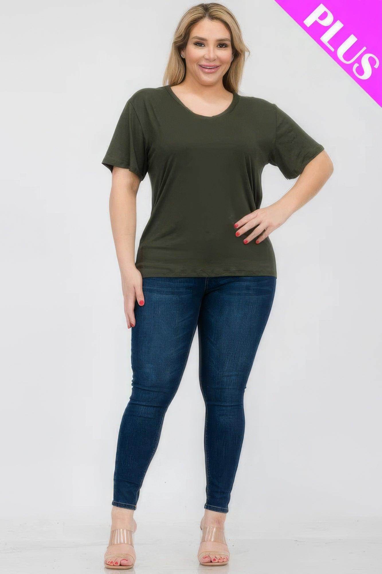 Women's Plus Size Basic Short Sleeve Shirts - VacationGrabs