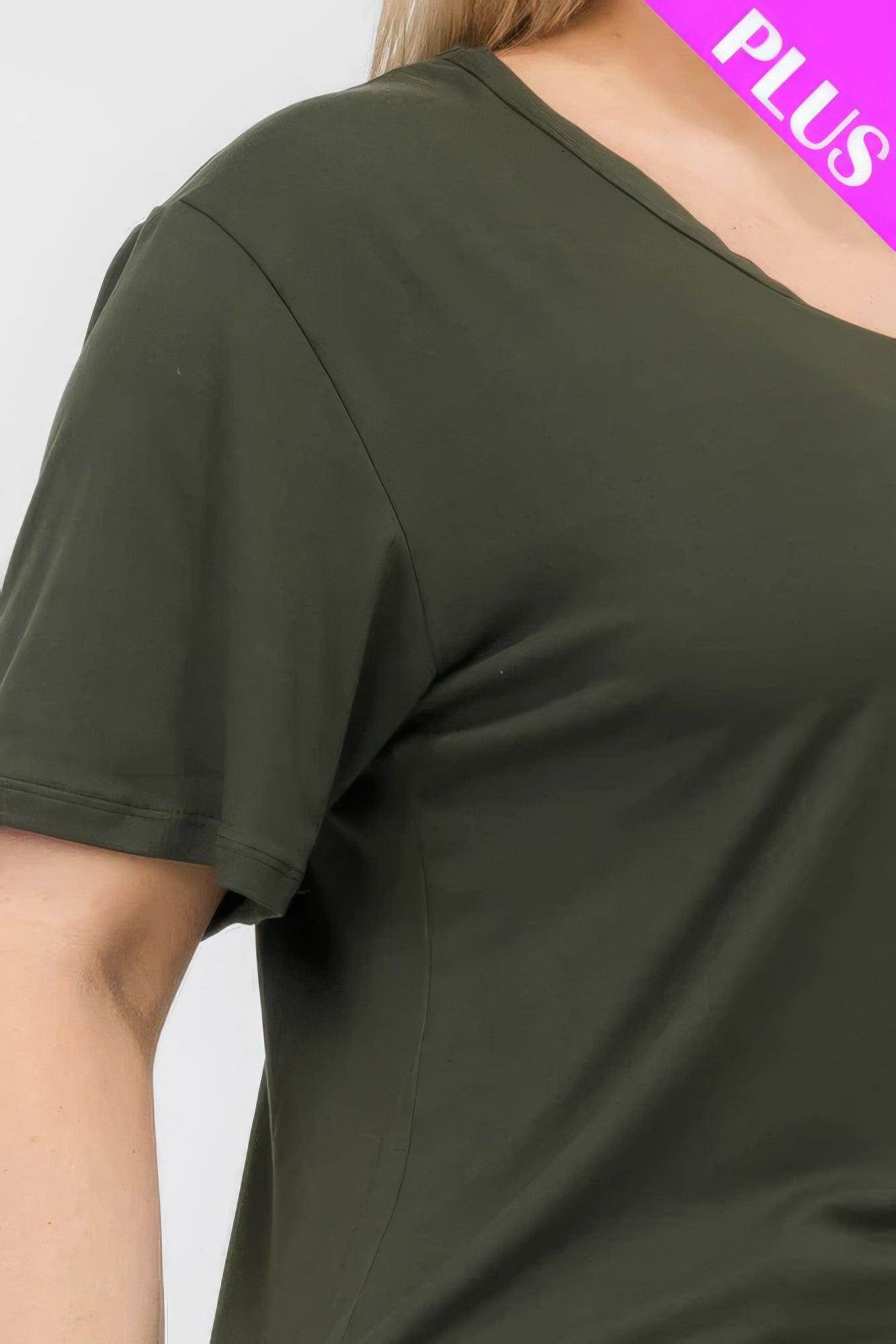 Women's Plus Size Basic Short Sleeve Shirts - VacationGrabs