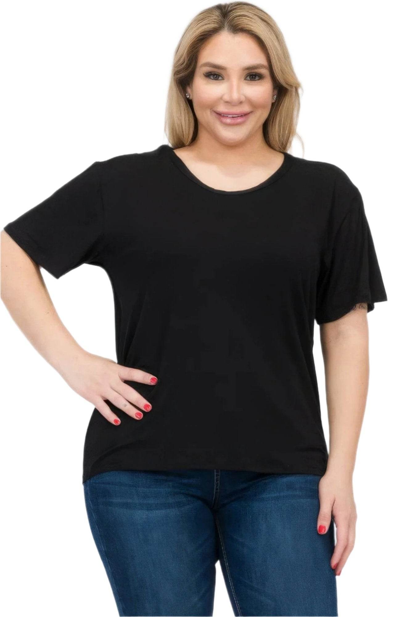 Women's Plus Size Basic Short Sleeve Shirts - VacationGrabs