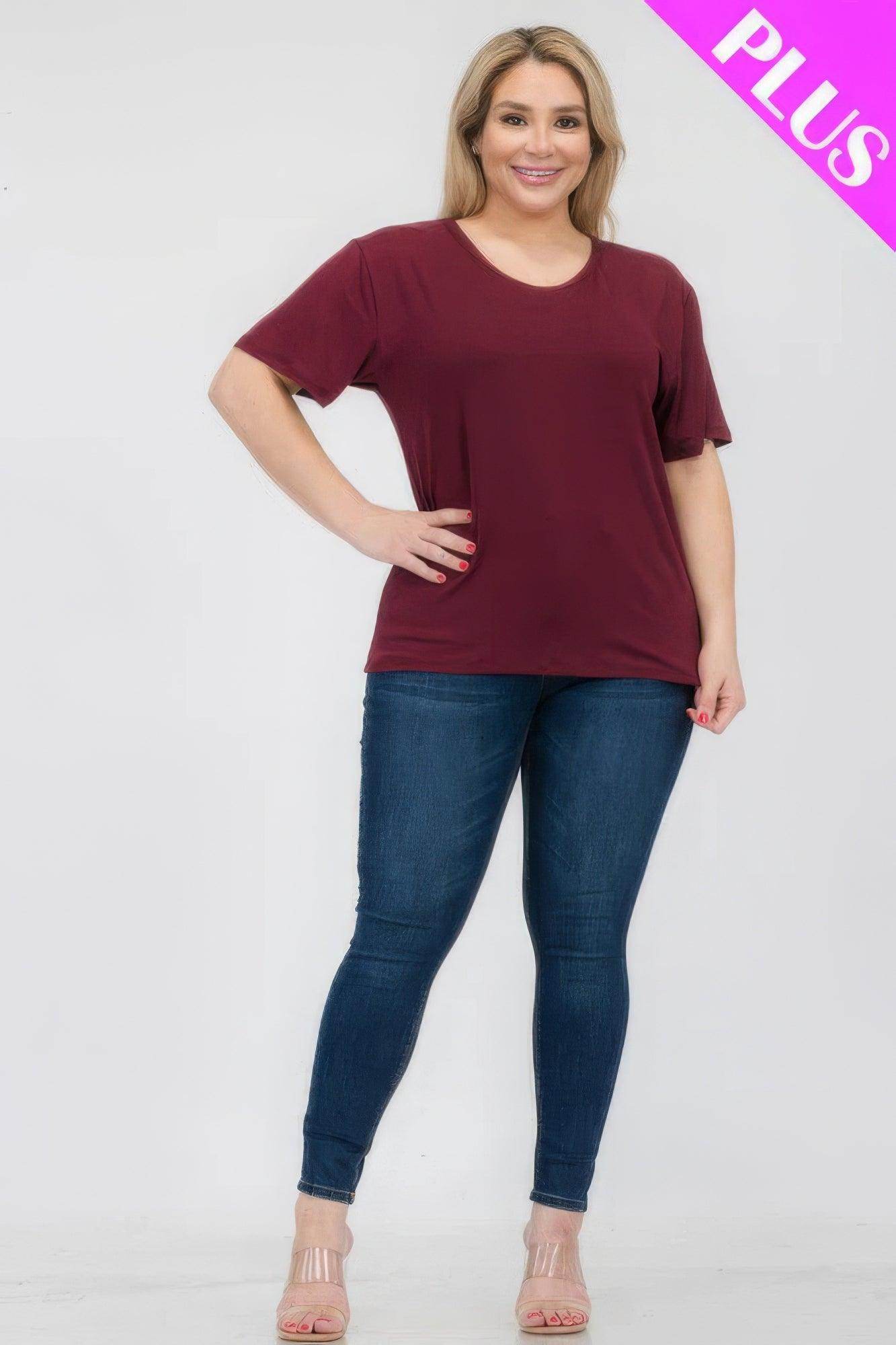 Women's Plus Size Basic Short Sleeve Shirts - VacationGrabs