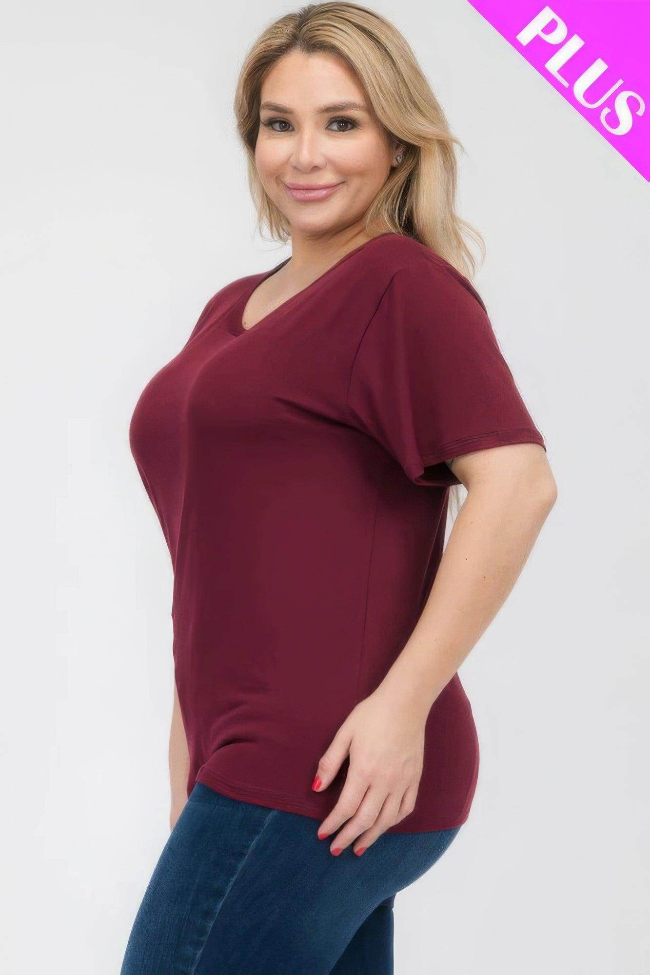 Women's Plus Size Basic Short Sleeve Shirts - VacationGrabs
