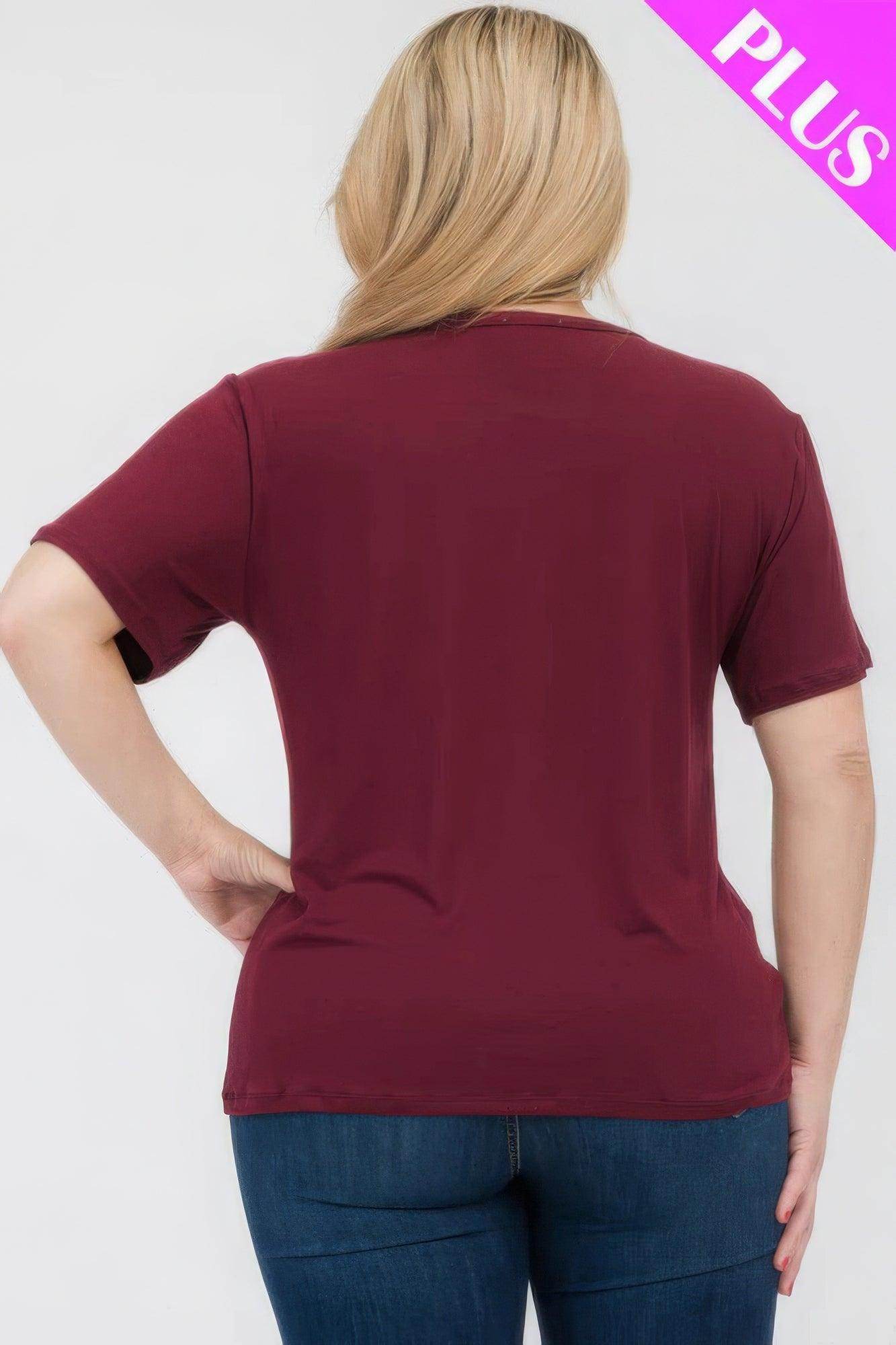 Women's Plus Size Basic Short Sleeve Shirts - VacationGrabs