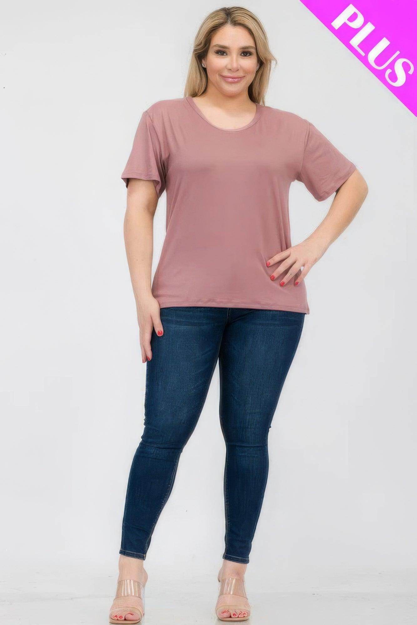Women's Plus Size Basic Short Sleeve Shirts - VacationGrabs
