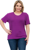 Women's Plus Size Basic Short Sleeve Shirts - VacationGrabs
