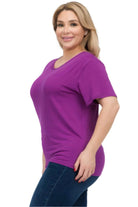 Women's Plus Size Basic Short Sleeve Shirts - VacationGrabs