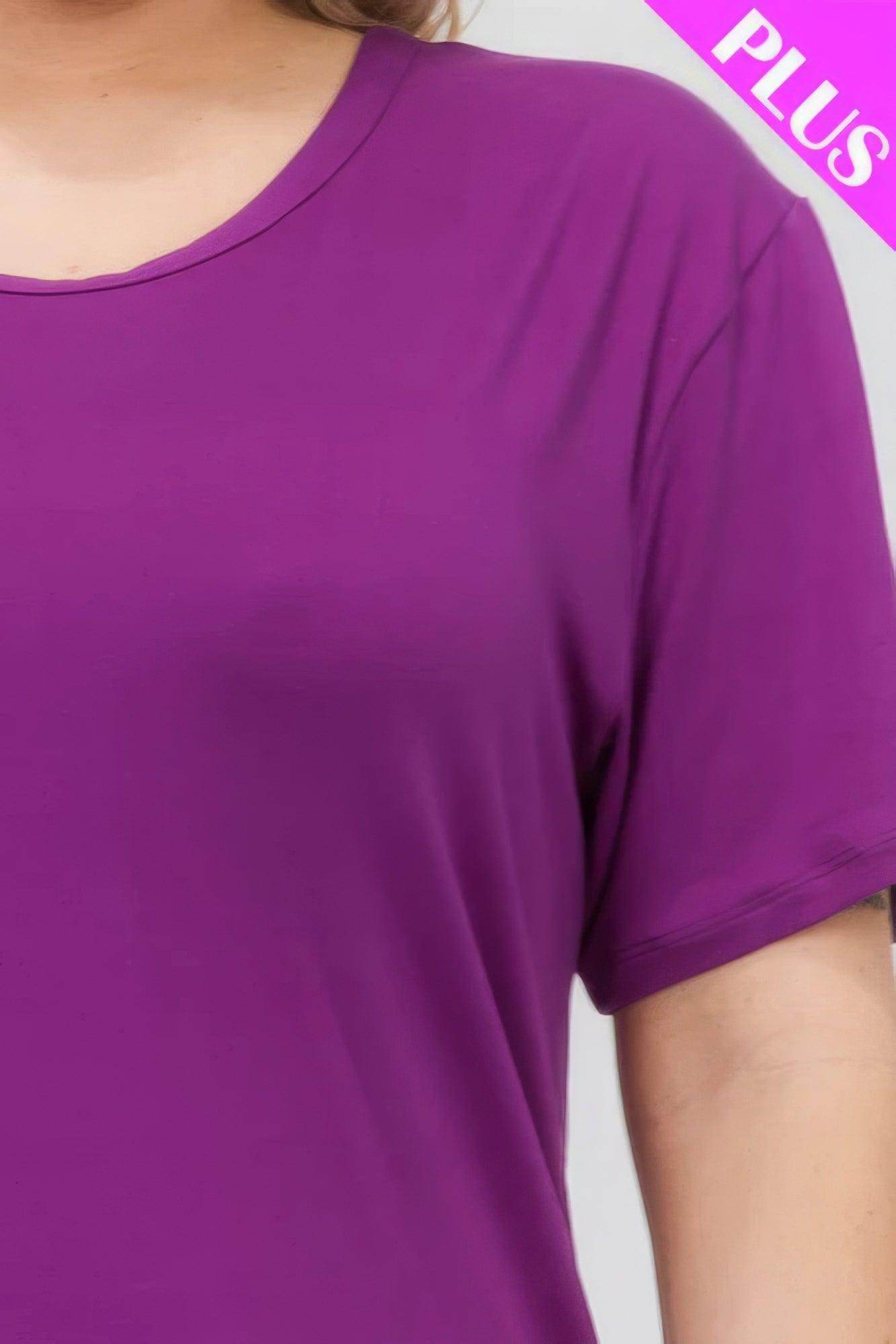 Women's Plus Size Basic Short Sleeve Shirts - VacationGrabs