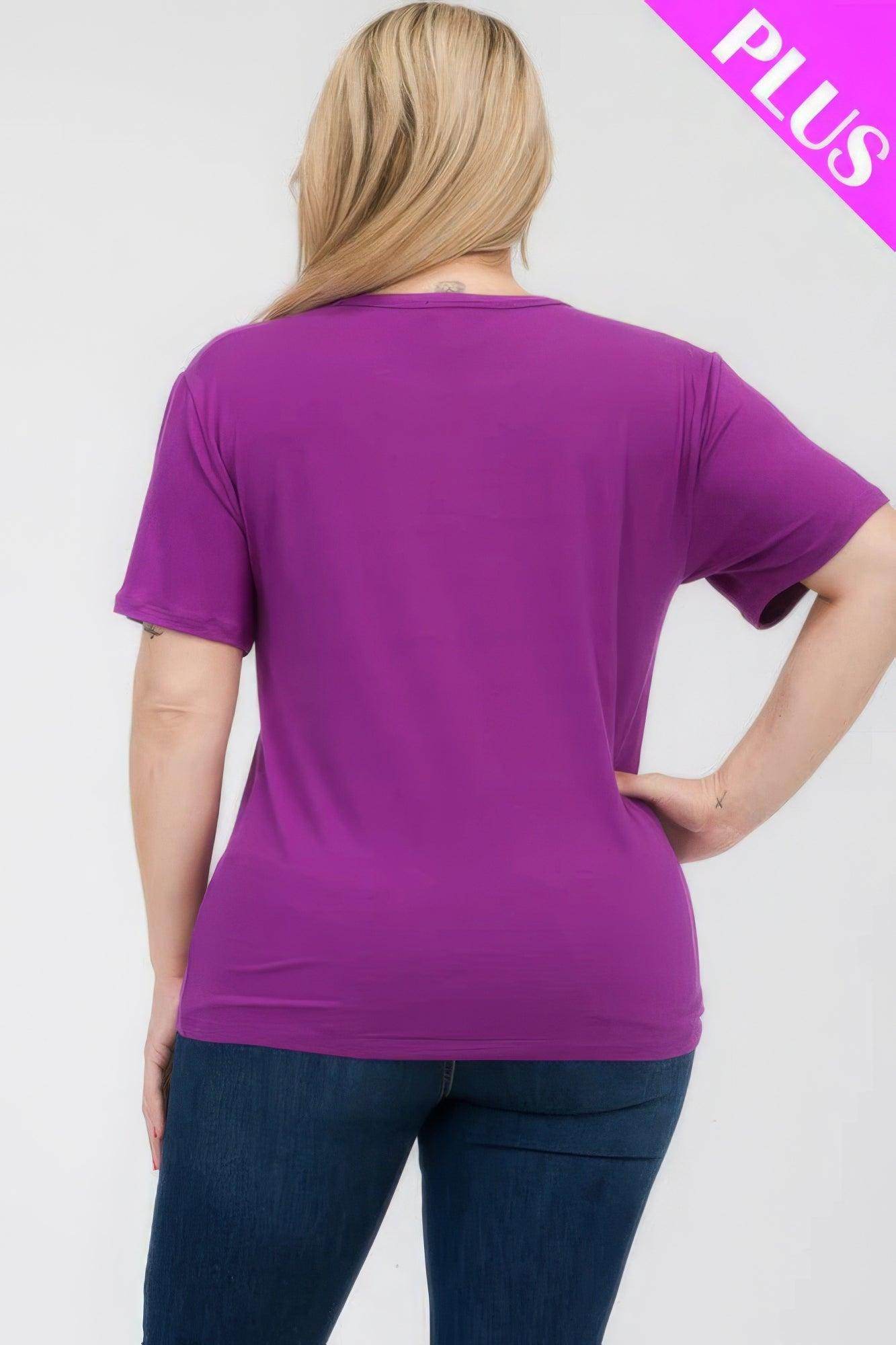 Women's Plus Size Basic Short Sleeve Shirts - VacationGrabs
