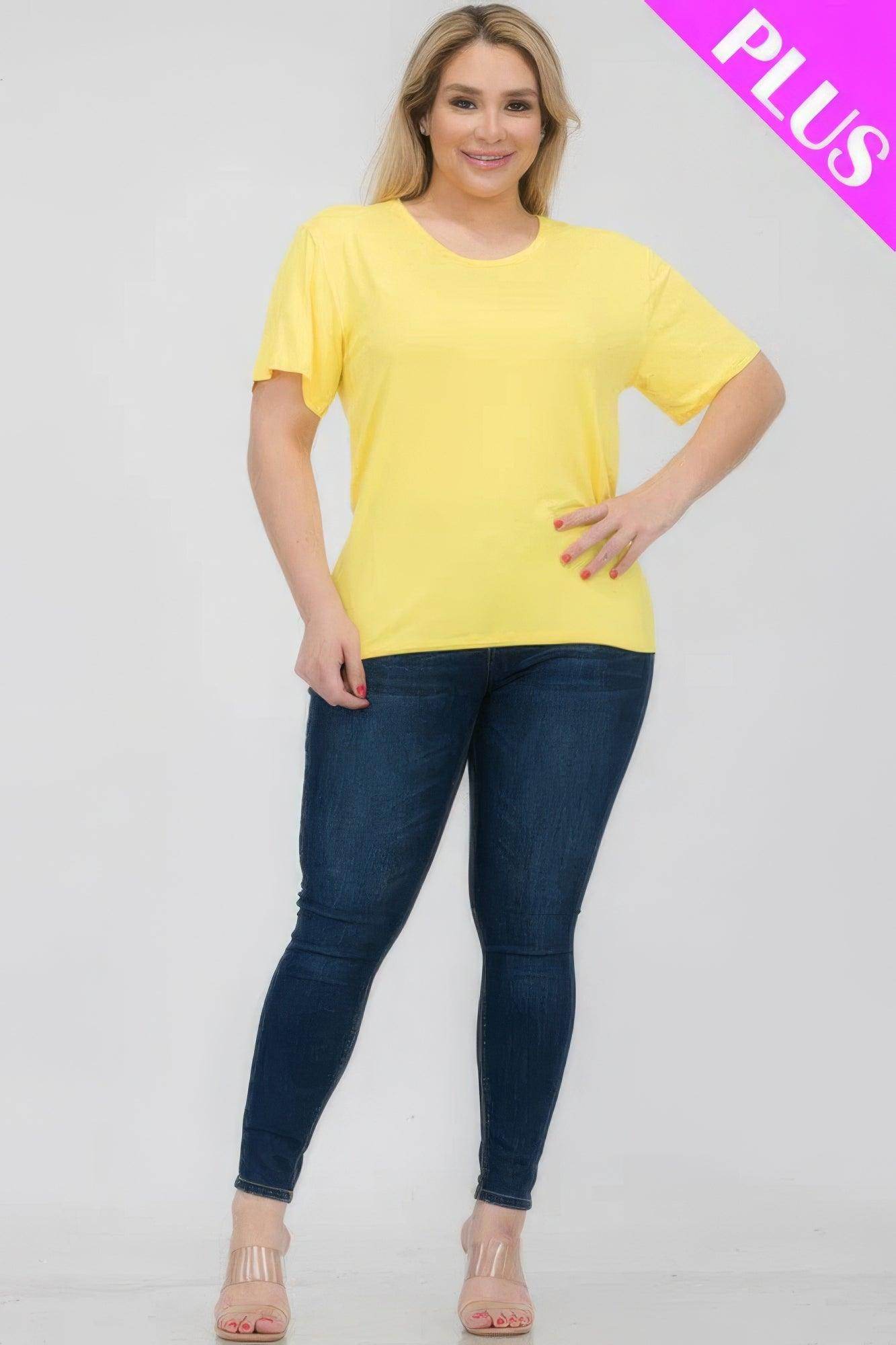 Women's Plus Size Basic Short Sleeve Shirts - VacationGrabs