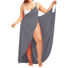 Plus size beach sarong in gray, ideal for stylish beach cover-up and summer outings