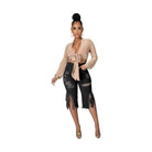 Stylish plus size black denim shorts with frayed hem and ripped details for trendy summer outfits