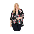 Plus Size Floral Short Sleeve Cardigan - VacationGrabs