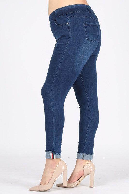 Plus Size High Waist Distressed Jeggings Pants - VacationGrabs