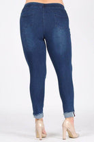 Plus Size High Waist Distressed Jeggings Pants - VacationGrabs