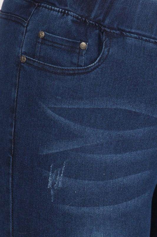 Plus Size High Waist Distressed Jeggings Pants - VacationGrabs