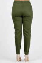 Plus Size High Waist Solid Stretch Jeans Pants - VacationGrabs