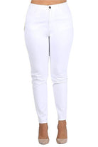 Plus Size High Waist Solid Stretch Jeans Pants - VacationGrabs