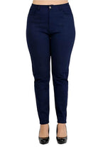 Plus Size High Waist Solid Stretch Jeans Pants - VacationGrabs