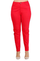 Plus Size High Waist Solid Stretch Jeans Pants - VacationGrabs