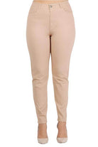 Plus Size High Waist Solid Stretch Jeans Pants - VacationGrabs