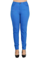 Plus Size High Waist Solid Stretch Jeans Pants - VacationGrabs