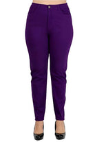 Plus Size High Waist Solid Stretch Jeans Pants - VacationGrabs
