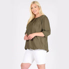 Plus Size Ruffle Round Neck Top - VacationGrabs