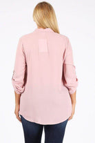 Plus Size Tie V-Neck Top - VacationGrabs