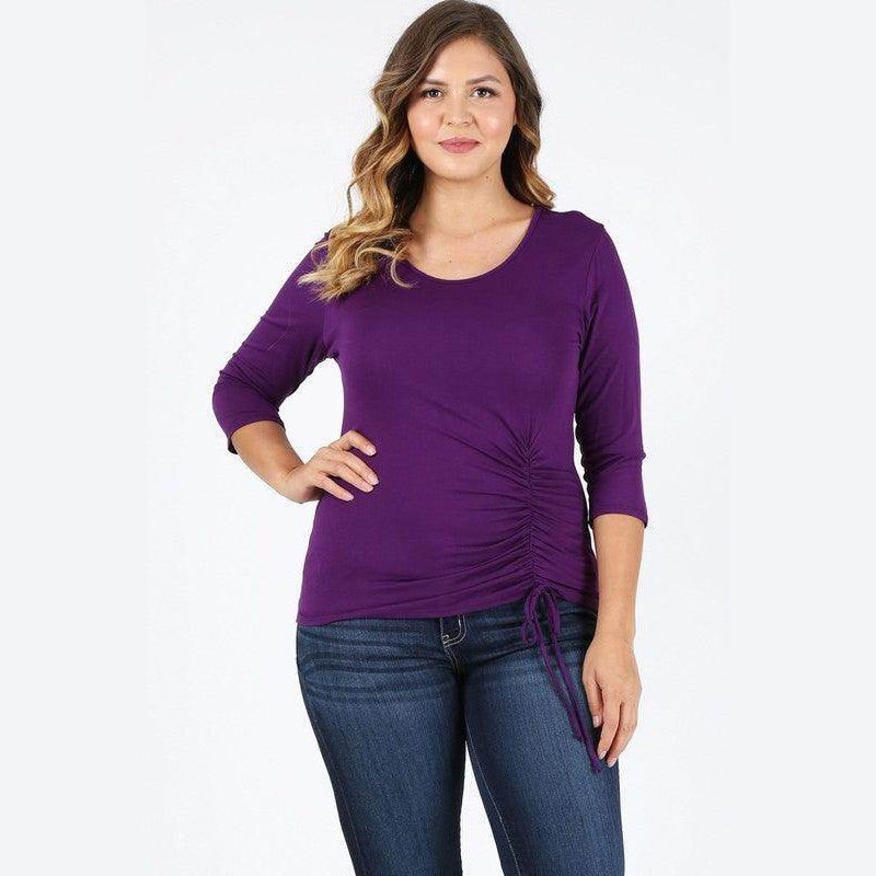 Plus Size Waist Tie Top - VacationGrabs