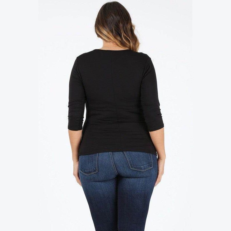 Plus Size Waist Tie Top - VacationGrabs