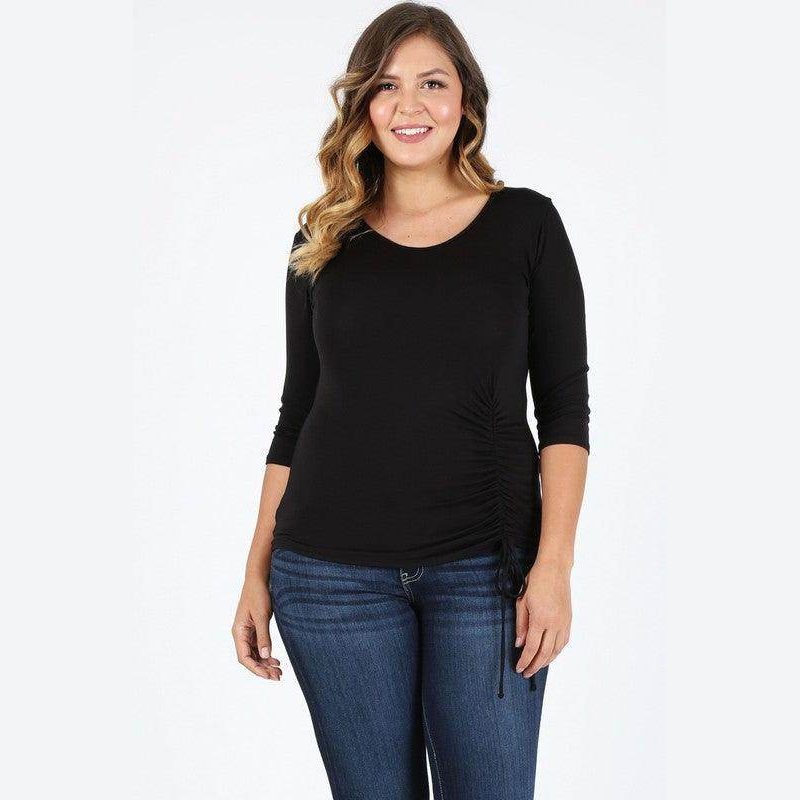 Plus Size Waist Tie Top - VacationGrabs
