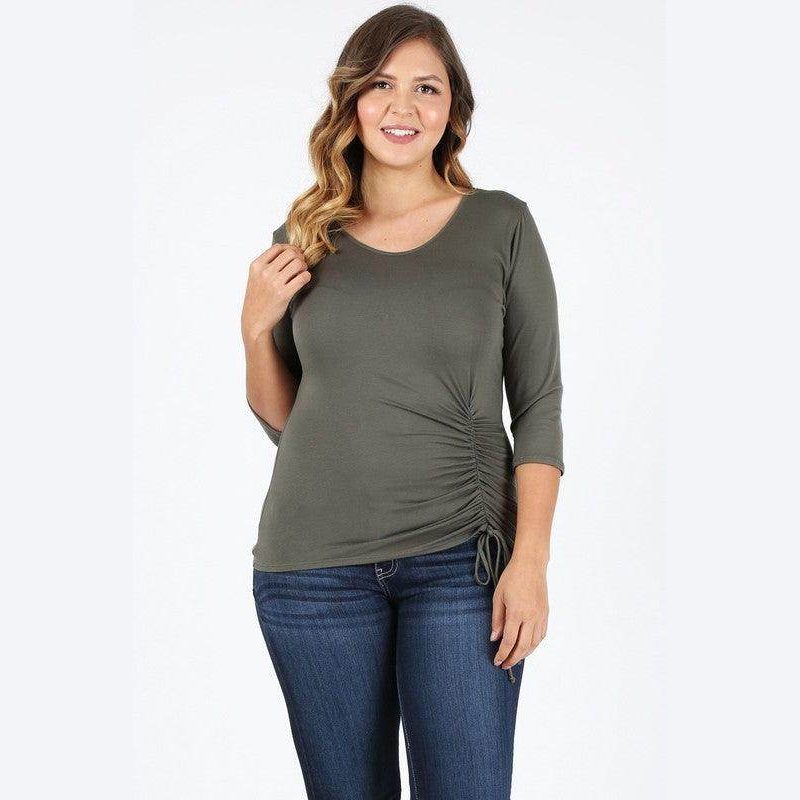Plus Size Waist Tie Top - VacationGrabs
