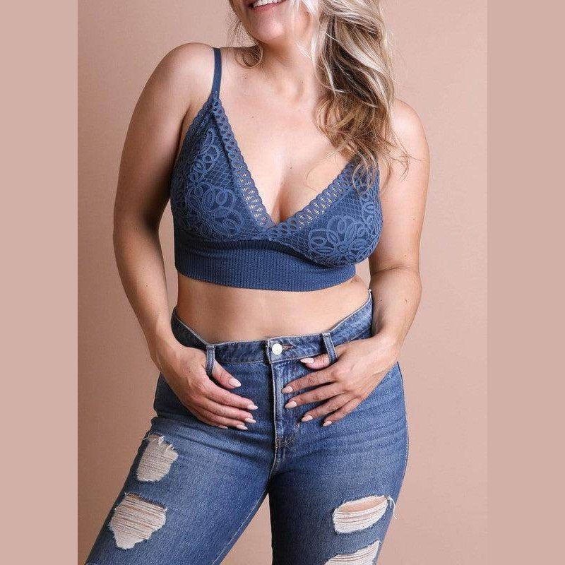Plus Size Waistband Loop Lace Brami - VacationGrabs