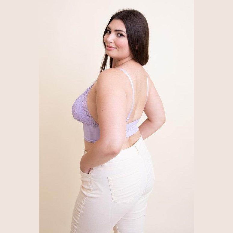 Plus Size Waistband Loop Lace Brami - VacationGrabs