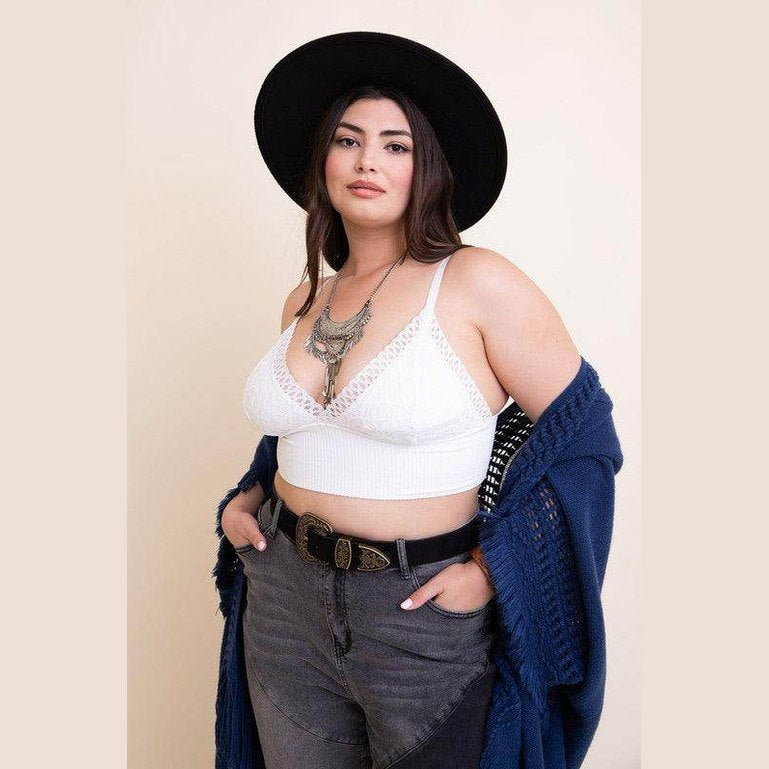 Plus Size Waistband Loop Lace Brami - VacationGrabs