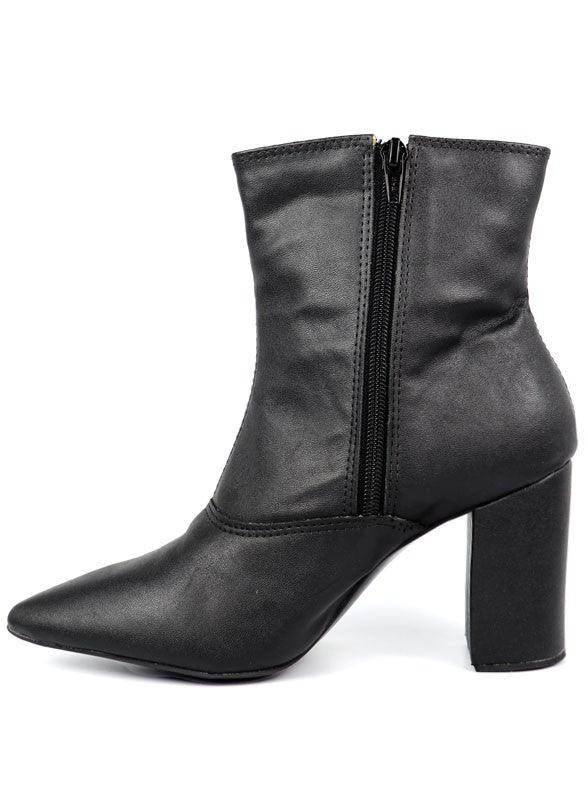 Pointed Toe Bootie with a Block Heel - VacationGrabs